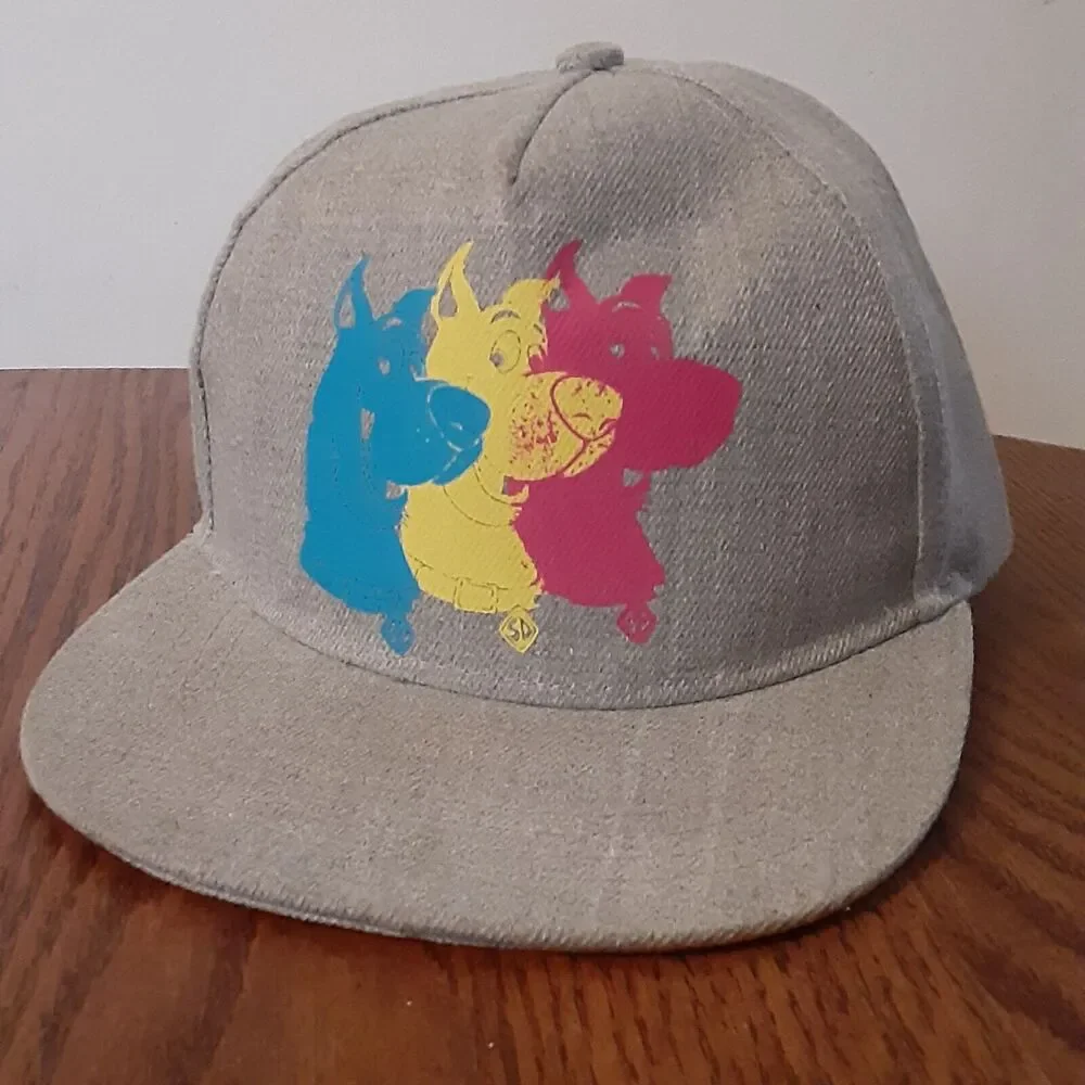 Scoob! Scooby Doo Gray Snapback Hat Unisex Kids Cartoon Movie EUC